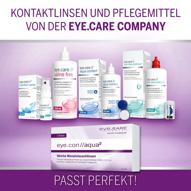 Eye.Con Aqua soft monthly lenses - with UV protection - box of 3 silicone hydrogel contact lenses with strength for sensitive eyes. Contact lenses with 55% water content BC 8.4mm, DIA 14.2mm, -2.00D -2.0 diopters 8.4 millimeters 14.20 millimeters 3.0 - NewNest Australia