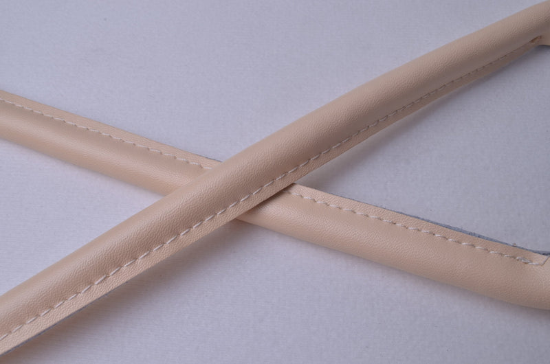 Wento Pair 16'' Genuine Leather Purses Straps With Ear Shape End,Punch Hole Ready,Real Leather Bag Handles,replacement Purse Straps,handbag Bag Wallet Straps WT0003 (16, Beige) - NewNest Australia