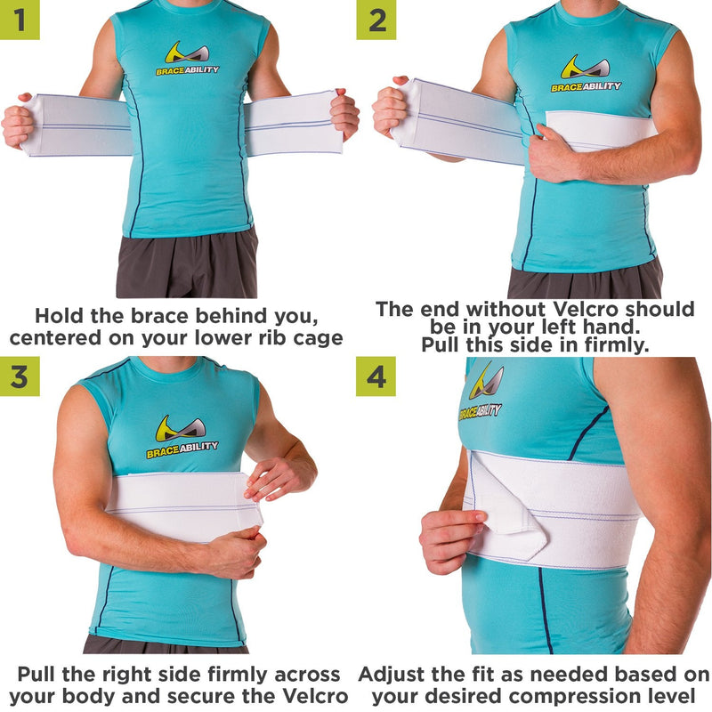 BraceAbility Broken Rib Brace | Elastic Chest Wrap Belt for Cracked, Fractured or Dislocated Ribs Protection, Compression and Support (Unisex Plus Size - Fits 55"-75" Chest) - NewNest Australia