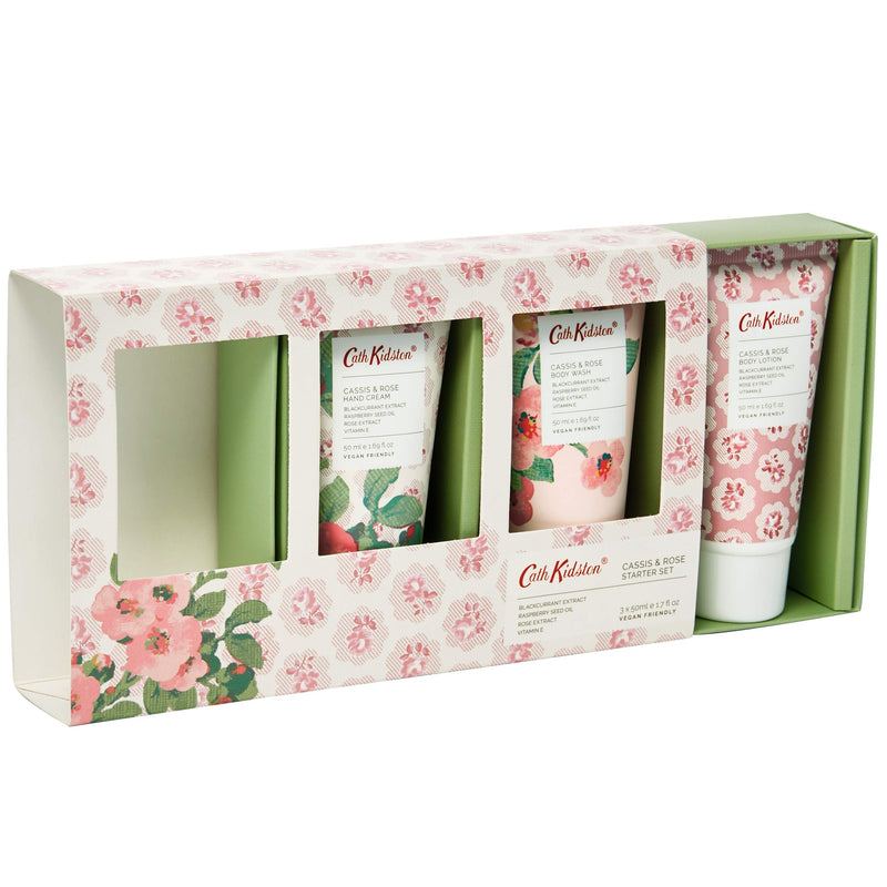 Cath Kidston Beauty Freston Cassis and Rose Beauty Starter Set (50 ml Hand Cream, 50 ml Body Lotion and 50 ml Body Wash) Freston Cassis & Rose - NewNest Australia