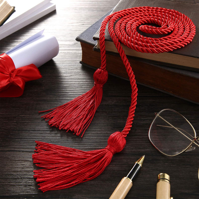 6 Pieces Graduation Honor Cords Braided Polyester Yarn Honor Cord with Tassel for Graduation Students (Red) Red - NewNest Australia