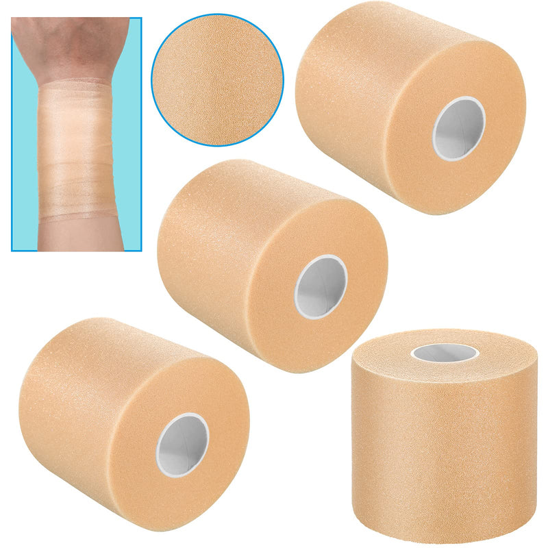 4 Pieces Foam Underwrap Athletic Foam Tap Sports Pre Wrap Athletic Tape for Ankles Wrists Hands and Knees (Beige,2.75 Inches x 30 Yards) Beige 2.75 Inch x 30 Yards - NewNest Australia