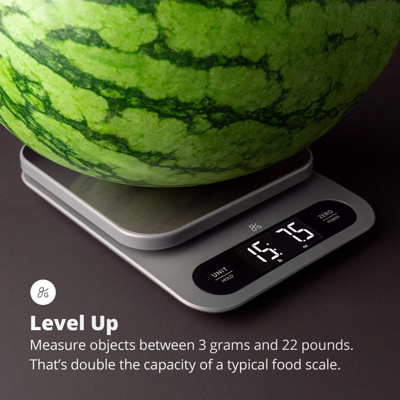 Greater Goods High Capacity Kitchen Scale - A Premium Food Scale That Weighs in Grams & Ounces w/ a 22 Pound Capacity | Feat. a Hi-Def LCD Screen and Stainless Steel Platform | Designed in St. Louis - NewNest Australia