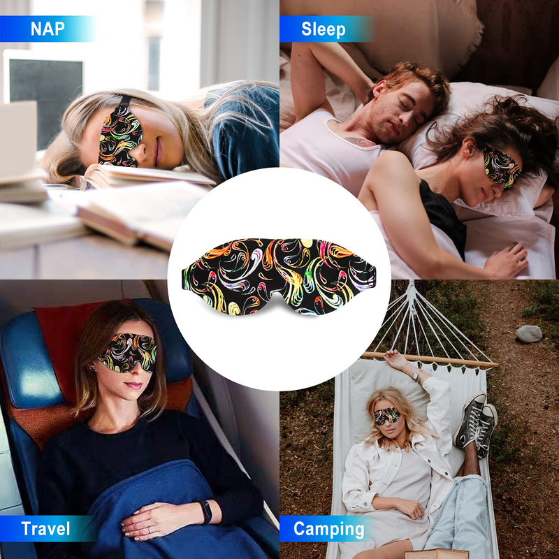 3D Sleep Mask, 100% Blackout 3D Contoured Sleep Eye Mask, Comfortable & Super Soft Sleeping Mask with Adjustable Straps for Women, Men, Sleeping Travel Yoga Naps (Colorful) 2 Colorful - NewNest Australia