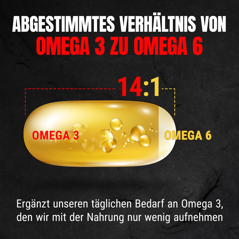 Powerstar Omega 3 Capsules High Dose | 200 Fish Oil Capsules With 1,000 Mg Fish Oil | Made In Germany | Polyunsaturated Essential Fatty Acids | Rich In Epa & Dha | No Pcb & Additives - NewNest Australia