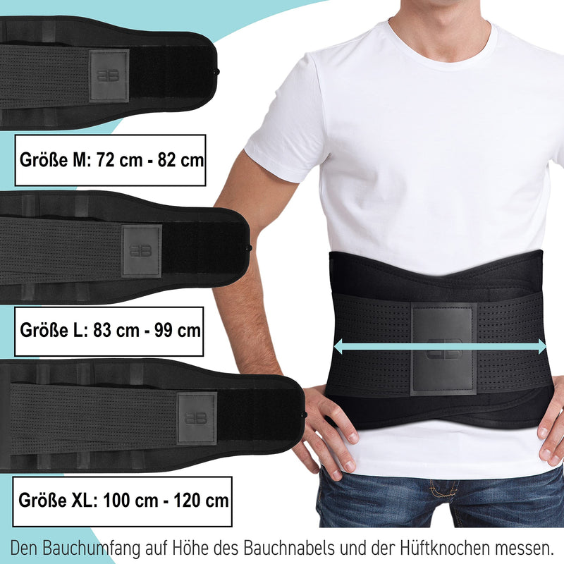 BACK BODYGUARD back belt - innovative lumbar support - back bandage relieves pressure on the back - kidney belt for back support - 4 sizes (L, black) L - NewNest Australia