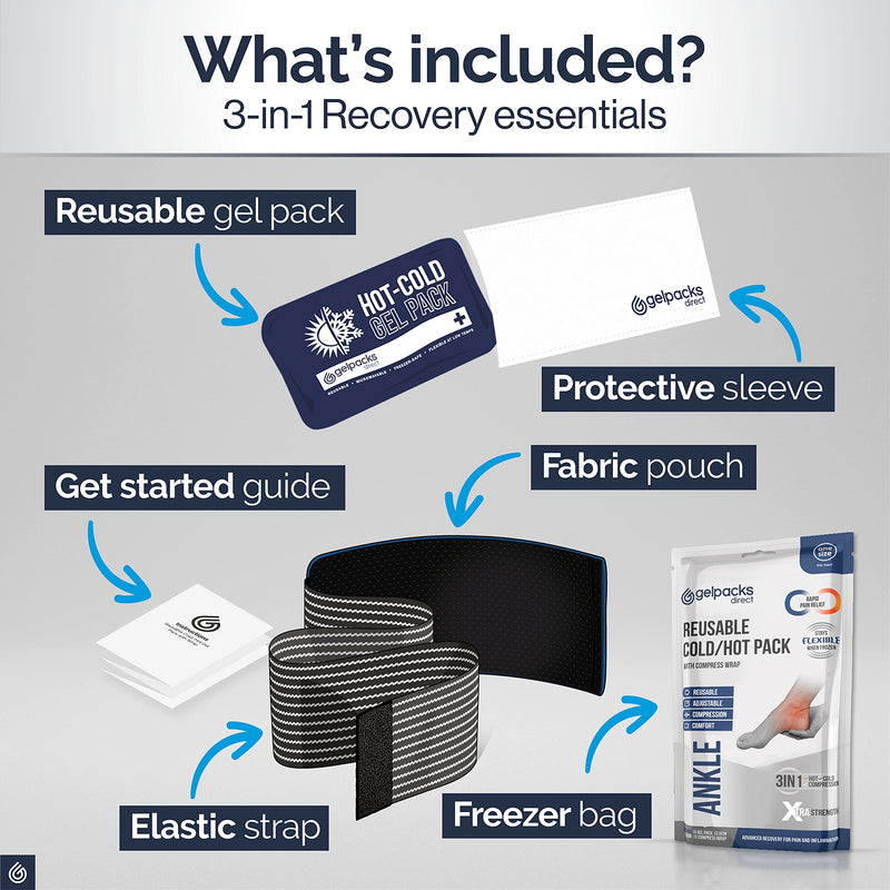 Ankle Ice Pack Wrap for Sports Injuries, Hot/Cold Gel Pack for Plantar Fasciitis, Achilles Tendonitis, Joint Pain Relief - Microwavable Heat/Cold Compress Support for Sore Feet by Gelpacks Direct - NewNest Australia