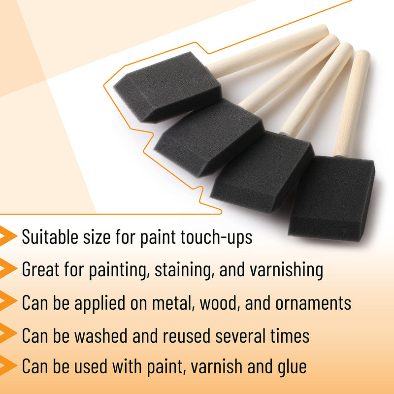 Bates- Foam Paint Brushes, 16pcs, 2 Inch, Sponge Brushes, Sponge Paint Brush, Foam Brushes, Foam Brushes for Painting, Foam Brushes for Staining, Paint Sponges, Foam Sponge Brush - NewNest Australia