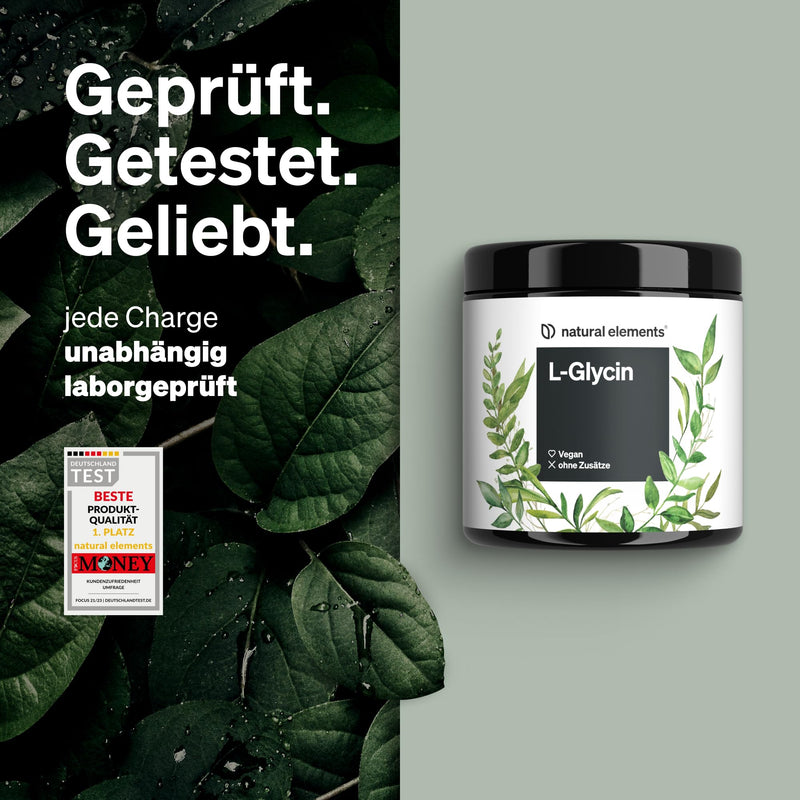 L-Glycine powder - 500g (11 months range) - neutral in taste - vegan, optimally dosed, without additives - produced in Germany & laboratory tested - NewNest Australia