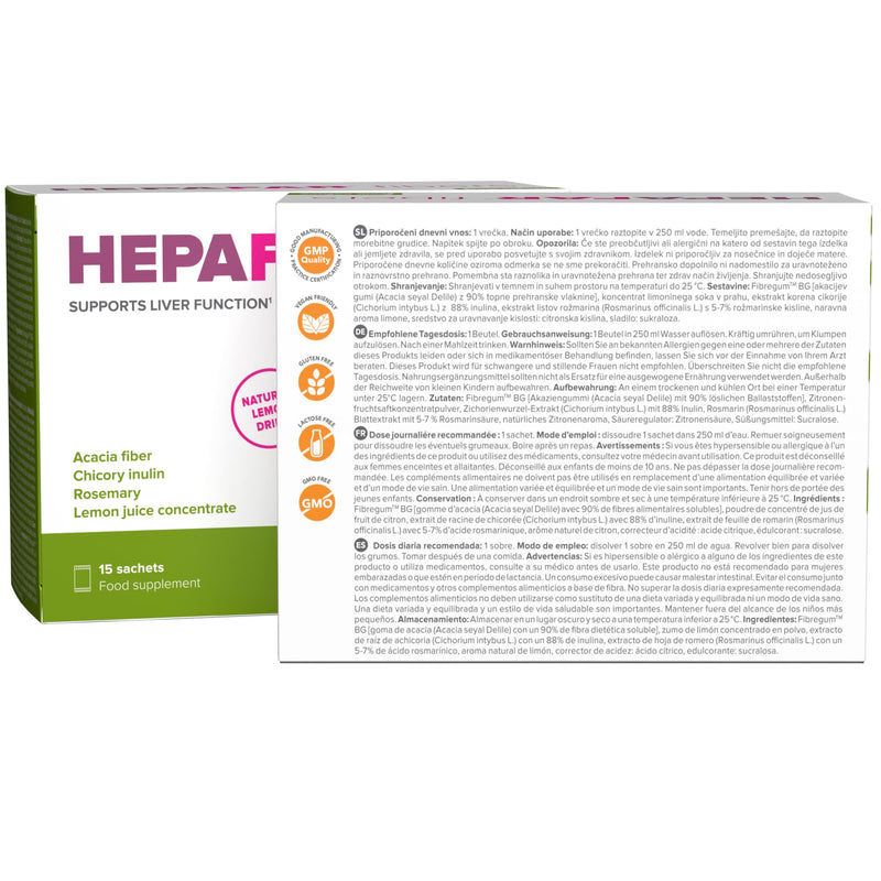 Hepafar Fibers - Detox - Refreshing drink with natural lemon flavor and no additives - Rich in fiber with HEPAfiber Liver Complex - 30 sachets for 30 days - NewNest Australia