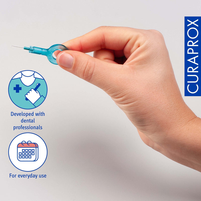 Curaprox interdental brush set CPS 06 prime start, starter set with 5 brushes, 2 different holders, turquoise, 0.6 mm diameter, 2.2 mm effectiveness 1 piece (pack of 1) - NewNest Australia