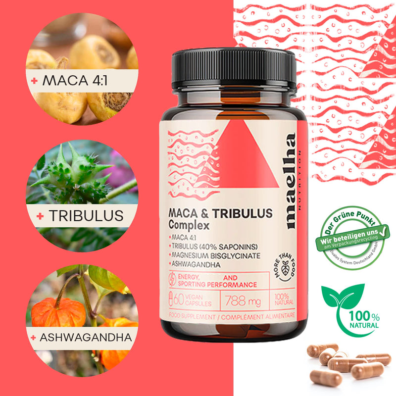 Maca and Tribulus Complex | Energy | Vitality Man | 60 Capsules | 100% Natural - NewNest Australia