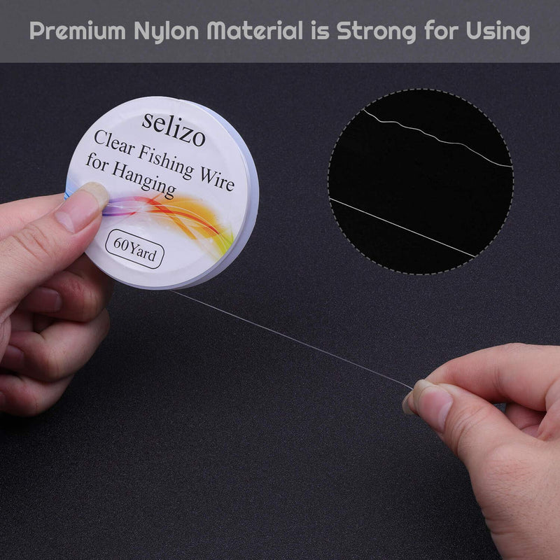 Fishing Wire, Selizo 3Pcs Clear Fishing Line Jewelry String Invisible Nylon Thread for Hanging Decorations, Beading and Crafts (3 Sizes, 60 Yards per Roll) - NewNest Australia