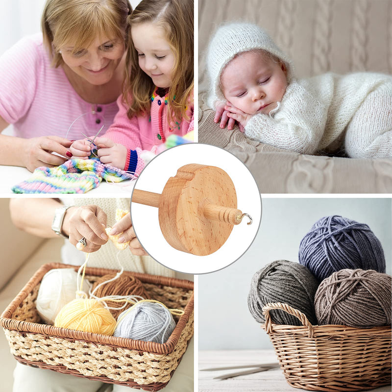 Finetoknow Drop Spindle Top Whorl Yarn Spin Hand Carved Wooden Tool for Beginners - NewNest Australia