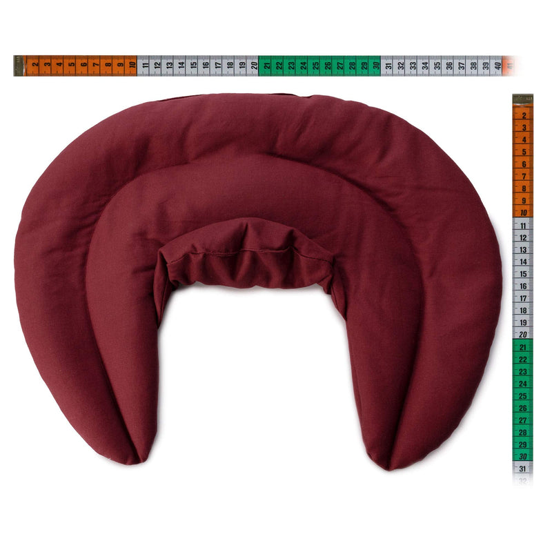 Neck pillow with stand-up collar wine red - cherry stone pillow - neck pillow heat pillow - neck heating pillow for microwave and oven cherry stone - NewNest Australia