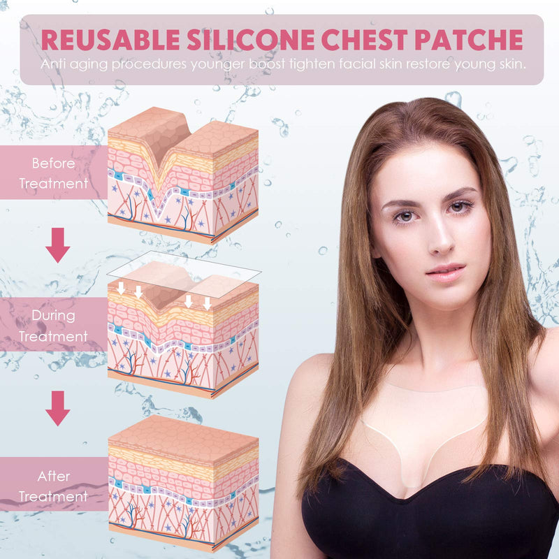 Reusable Silicone Chest Pad Chest Wrinkle Pads T-Shaped Décolleté Wrinkles Patches Smooth Your Skin Prevent Skin Ageing Overnight Chest Pads for Women and Girls - NewNest Australia