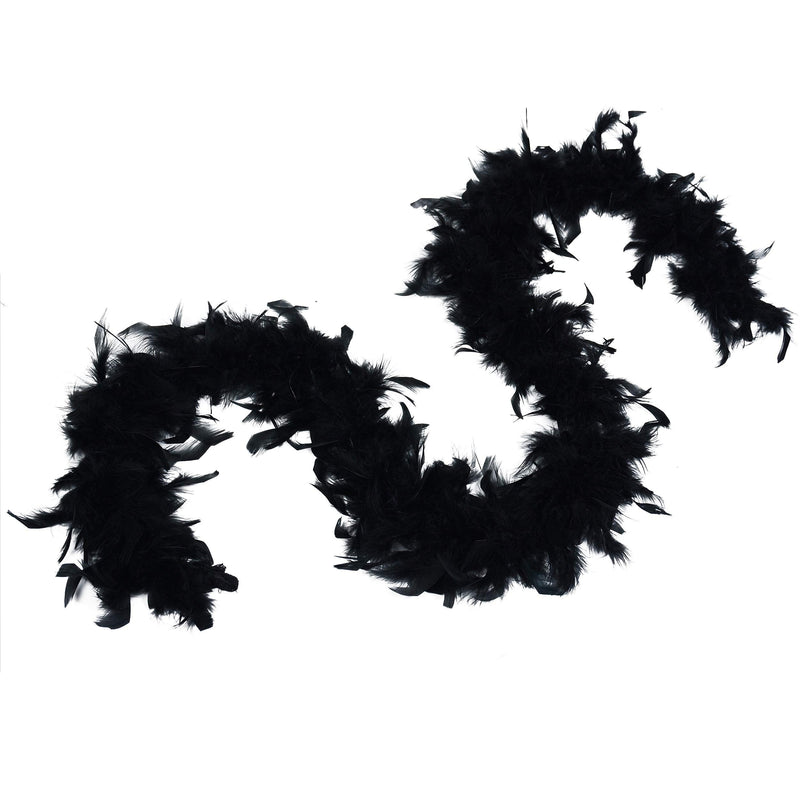 Fukang Feather Turkey Chandelle Feather Boa - 40 Gram 2Yards (Black) Black - NewNest Australia