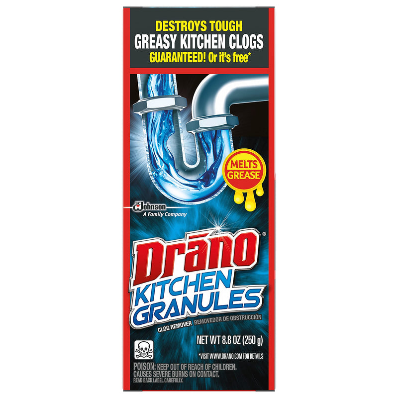 Drano Kitchen Granules Drain Clog Remover and Cleaner, Unclogs blockage from Grease or Cooking Oil, 8.8 oz 8.8 Ounce (Pack of 1) - NewNest Australia