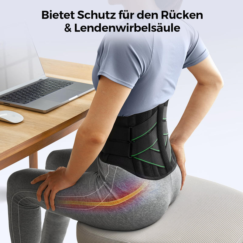 FREETOO back support belt with 7 metal supports, comfortable back bandage for men and women with removable 3D lumbar padding for the lower back, lumbar spine, breathable back strap for work and sports M (waist: 85-100 cm) black - NewNest Australia