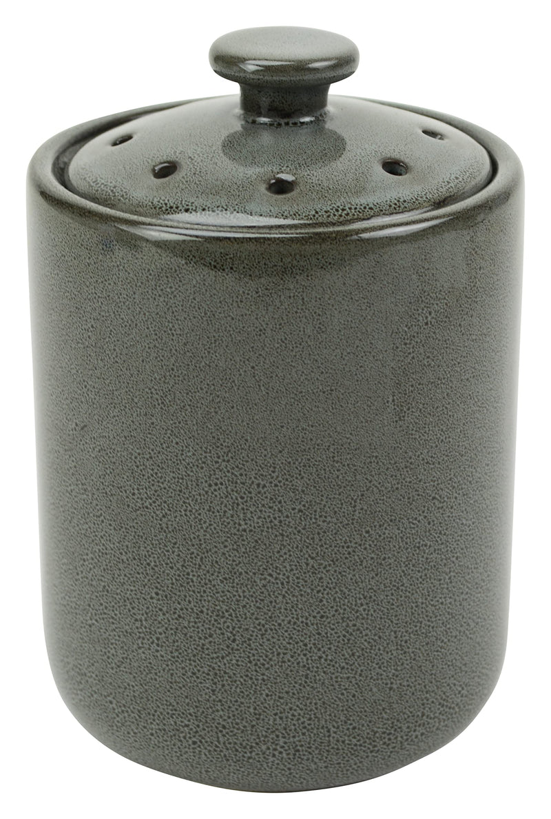 Stoneware Garlic Keeper Canister, Grey Reactive Glaze Reactive Glaze Grey - NewNest Australia