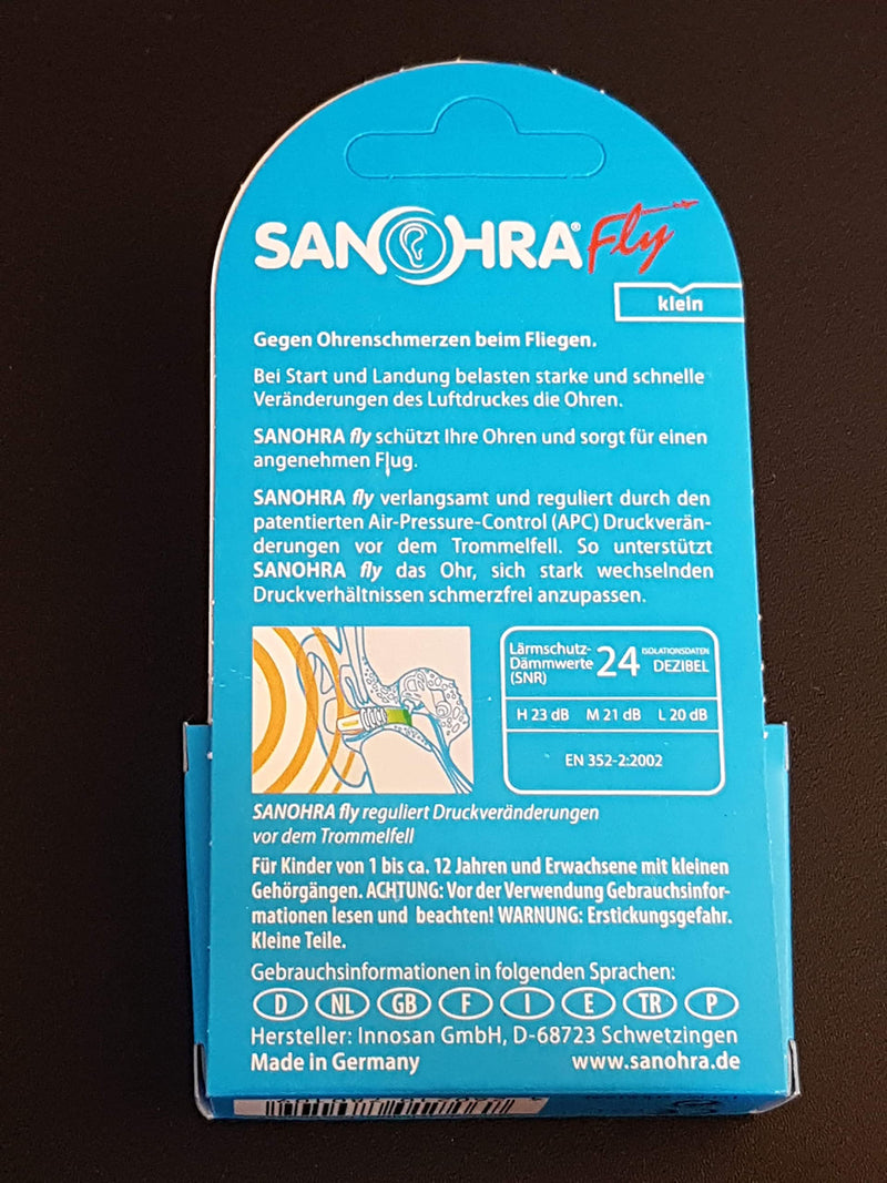 Sanohra Fly Earplugs For Children - Pain-Free Flying - Earplugs Make It Easier To Equalize Pressure On The Plane - 24 Db Snr Noise Insulation - Reusable - 1 Pair - For Children - NewNest Australia