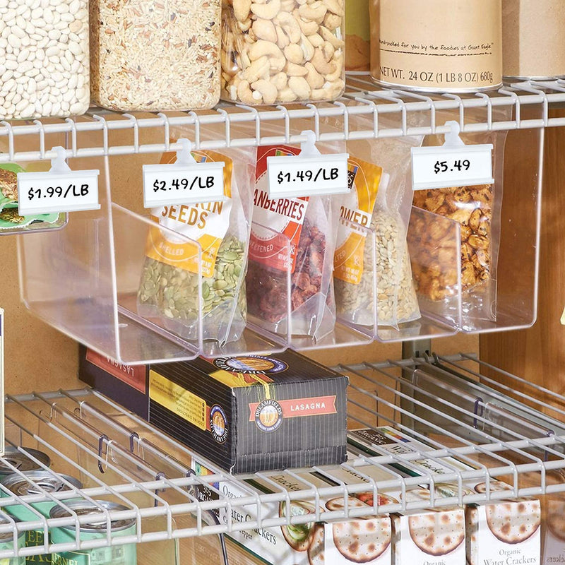 Reusable Plastic Wire Shelf Label Holder, for Pantry Retail Shopping Mall Store, Supermarket UPC Price Card & Ticket Display, Strong & Easy Clip Design Tight Snap Lock Closure. 1-1/4" H X 3" W (25) 25 - NewNest Australia