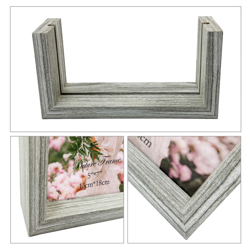 NewNest Australia - 5x7 Photo Picture Frames Glass Set, Frameless Tempered Glass Picture Frame Tabletop Display 5x7 Photograph Home Decor, 2 Packs 