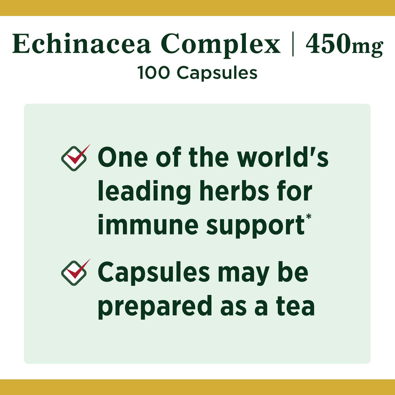 Echinacea Complex by Nature's Bounty, Herbal Supplement, Supports immune Health, 450 mg, 100 Capsules Echinacea Complex - NewNest Australia