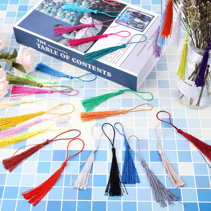 Tassels, Cridoz 120Pcs Bookmark Tassels Silky Handmade Soft Craft Mini Tassels with Loops for Bookmarks, Crafts and Jewelry Making, 30 Colors - NewNest Australia