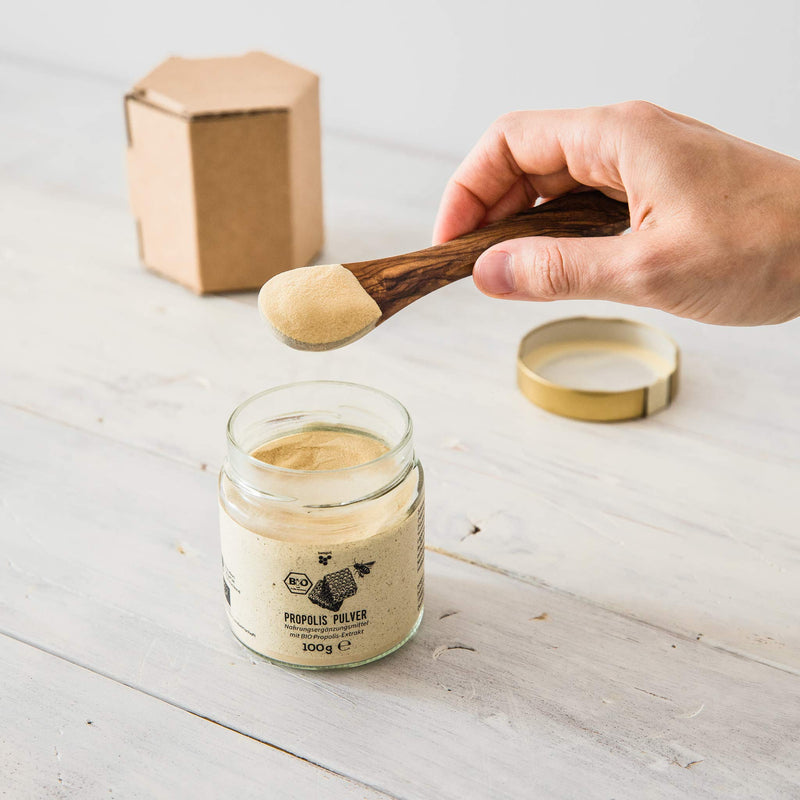 beegut ORGANIC propolis powder, for taking or making your own products, 100g propolis powder from controlled organic cultivation, sustainable packaging - NewNest Australia