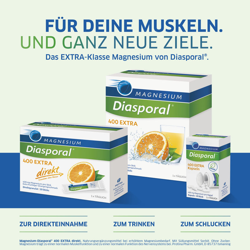 Magnesium Diasporal 400 EXTRA capsules: The magnesium of the EXTRA CLASS with 400 mg magnesium per capsule, 100 pieces 100 pieces (pack of 1) - NewNest Australia