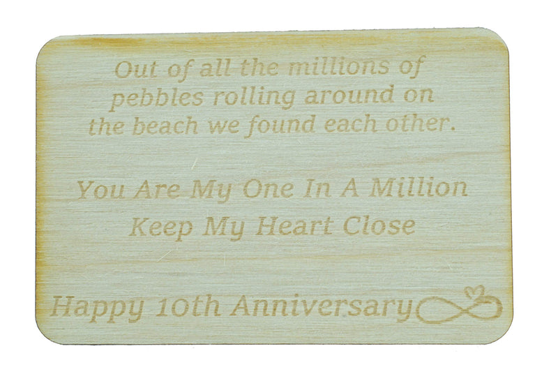 NewNest Australia - 10th Your My One in A Million Gift - 10th Anniversary Metal Heart Pebble Gift -Keep My Heart Close 