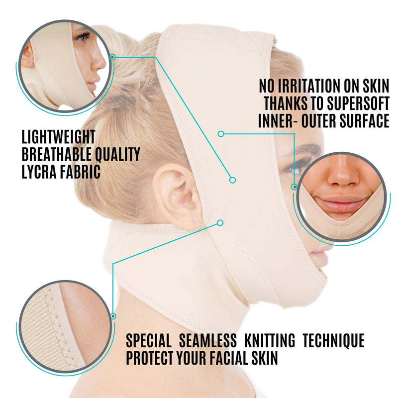 Chin Compression Garment After Liposuction Surgery, Neck Cover Strap Bandage (S) Small (Pack of 1) - NewNest Australia