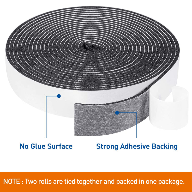 MAGZO Open Cell Weather Stripping 1 Inch W X 1/8 Inch T, Window Foam Insulation Tape Total 33 Feet (16.5ft x 2 Rolls) 1in x 1/8in x 33FT - NewNest Australia