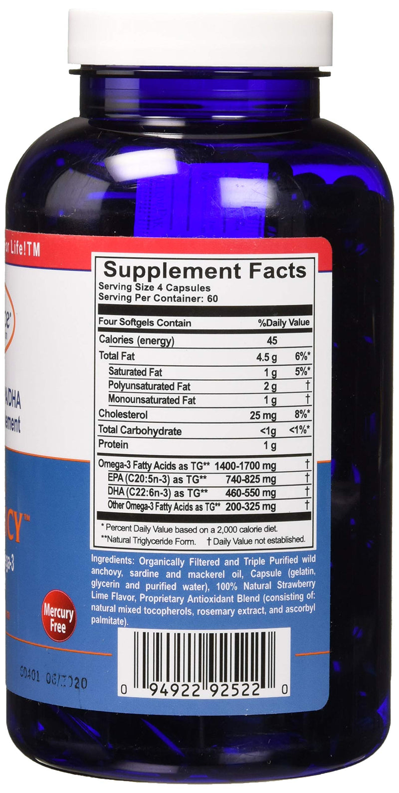Fish Oil Capsules, Omega Sufficiency by Innate Choice, Strawberry Lime 240 Capsules - NewNest Australia