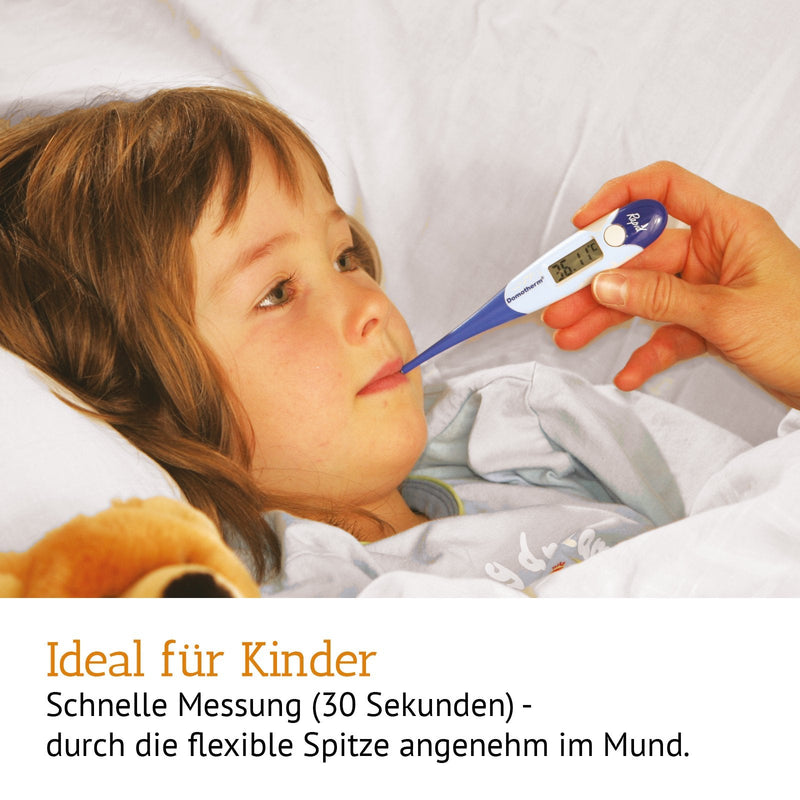 Domotherm Rapid - digital clinical thermometer with 2 decimal places, measured value memory, flexible tip, suitable for babies and children - NewNest Australia