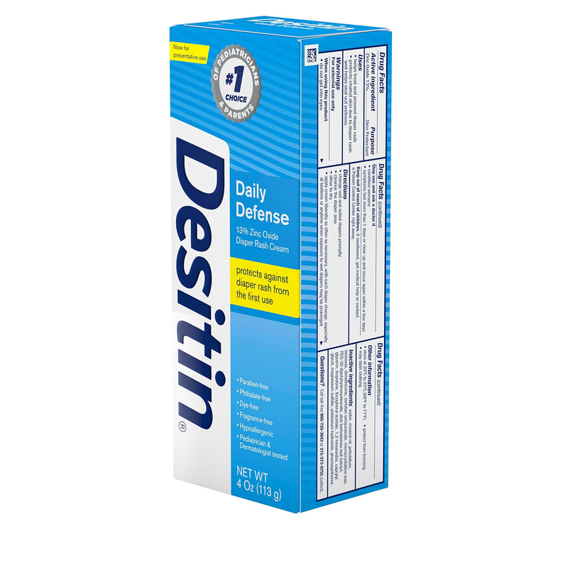 Desitin Daily Defense Baby Diaper Rash Cream with Zinc Oxide to Treat, Relieve & Prevent diaper rash, Hypoallergenic, Dye-, Phthalate- & Paraben-Free, 4 oz - NewNest Australia