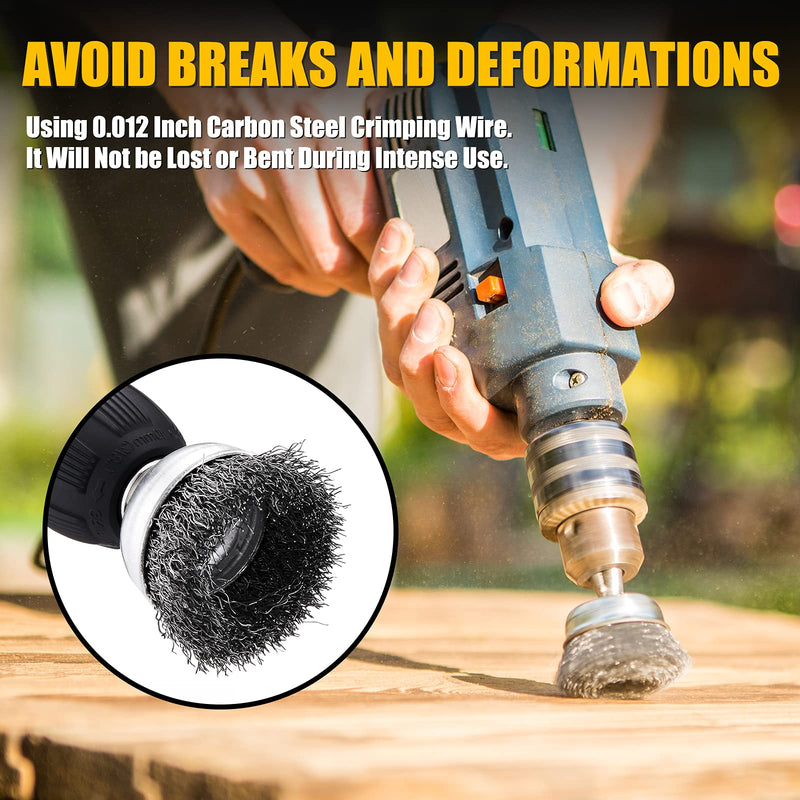 TILAX Drill Wire Brush End Brush Set 6 Piece, Wire Brushes for Cleaning 1/4 Inch Arbor 0.012 inch Coarse Carbon Steel Crimping Wire Wheel, Paint-Surface and Small Spaces Can be Treated. - NewNest Australia