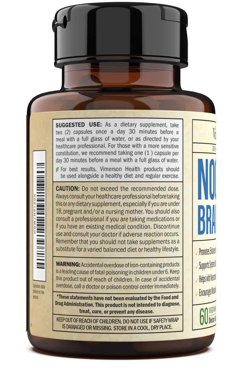 Nootropic Brain Booster with Copper. Memory, Mind, Focus. Promotes Concentration, Cognition and Mental Performance. Boosts Metabolism and Energy. Non-GMO Supplement with GABA, DMAE, Bacopa, Vitamins - NewNest Australia