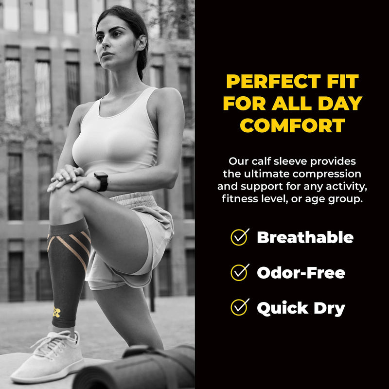 CopperJoint Compression Calf Sleeve – Copper-Infused High-Performance Design, Promotes Proper Blood Flow, Offers Superior Compression and Support for All Lifestyles - Pair Small - NewNest Australia