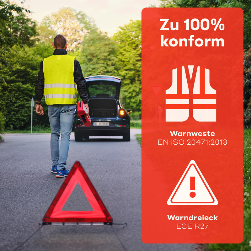 Purahelp Car Combination Bag According To Current Standard 2023 Din 13164:2022 (German Road Traffic Regulations Compliant) - Includes Warning Triangle, Warning Vest - First Aid Kit Warning Triangle - NewNest Australia