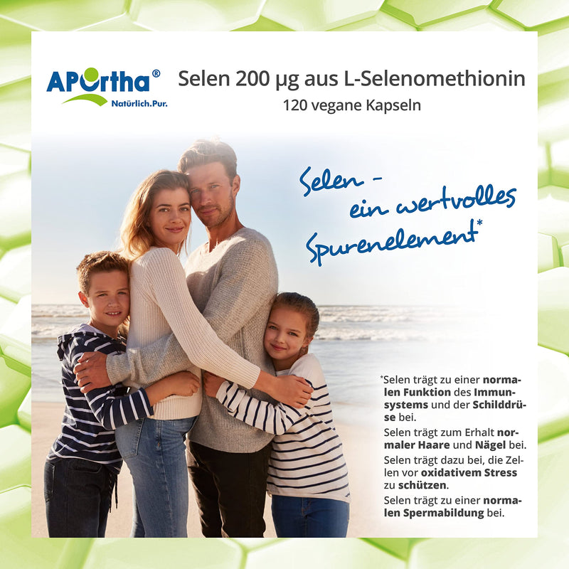 APOrtha® Selenium capsules 120 pieces I Selenium 200 µg from L-selenomethionine I Organically bound selenium in high doses and easy to swallow I Best selenium 200 µg I vegan, yeast-free, gluten-free, soy-free - NewNest Australia