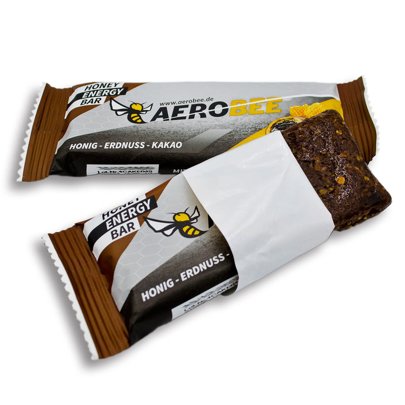 Aerobee Energy Bar - Peanut & Cocoa 12 X 50 G - 100% Natural Energy Bar Made Of Honey - Energy Bar Running, Road Bike Food, Triathlon Bar - Unique In Flavor (Peanut & Cocoa) - NewNest Australia