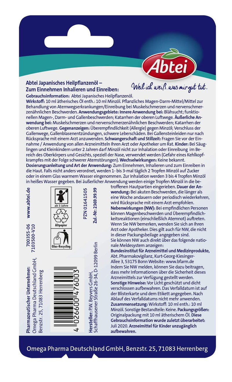 Abbey Japanese Medicinal Plant Oil 10 ml - NewNest Australia