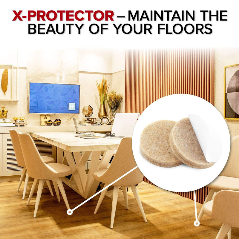 Felt Furniture Pads X-PROTECTOR - 48 Premium Felt Pads Floor Protector - Chair Felts Pads for Furniture Feet Wood Floors - Best Furniture Pads for Hardwood Floors - Protect Your Hard Floors! Beige - NewNest Australia