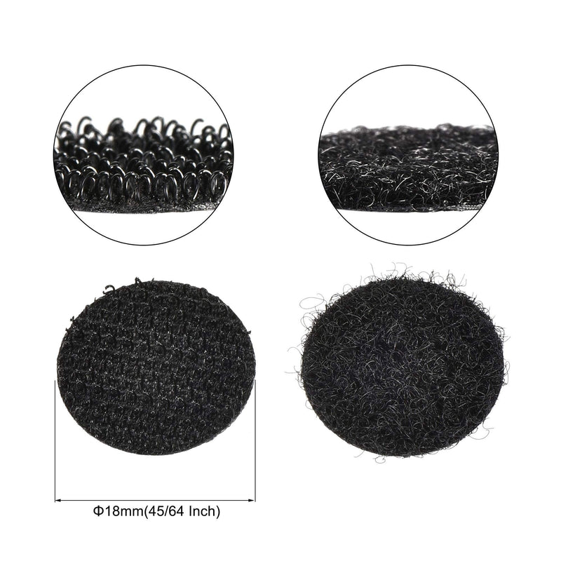uxcell Self Adhesive Dots 18mm 45/64 Inch Diameter Hook and Loop Tapes Coins Black Nylon Sticky Glue for Office Home 400 Pairs - NewNest Australia