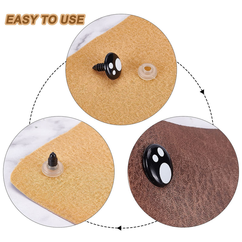 PH PandaHall Resin Safety Eyes, 100pcs 5 Size Craft Eyes Black Stuffed Crochet Eyes Kawaii Eyes with 10pcs Washers for Teddy Bear, Amigurumi Craft, Puppet, Plush Animal Making (8/ 10/ 12/ 14/ 16mm) 5 Size Resin Eyes - 100 Sets - NewNest Australia