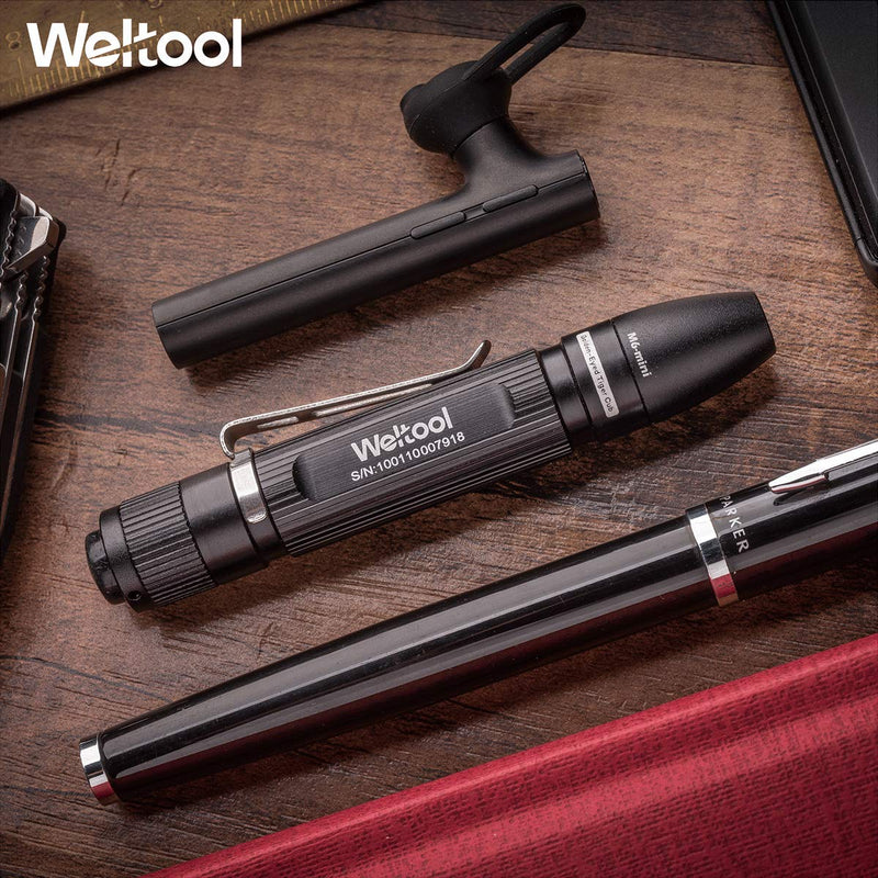 Weltool M6-Mini LED Cap Flashlight Ultra-Compact, 3000K Warm White EDC Pocket Light with Clip No-Glare Even beam- High Color Rendering of 85% - Perfect Pen Light - for Inspection Reading by AAA cell M6 Mini - NewNest Australia