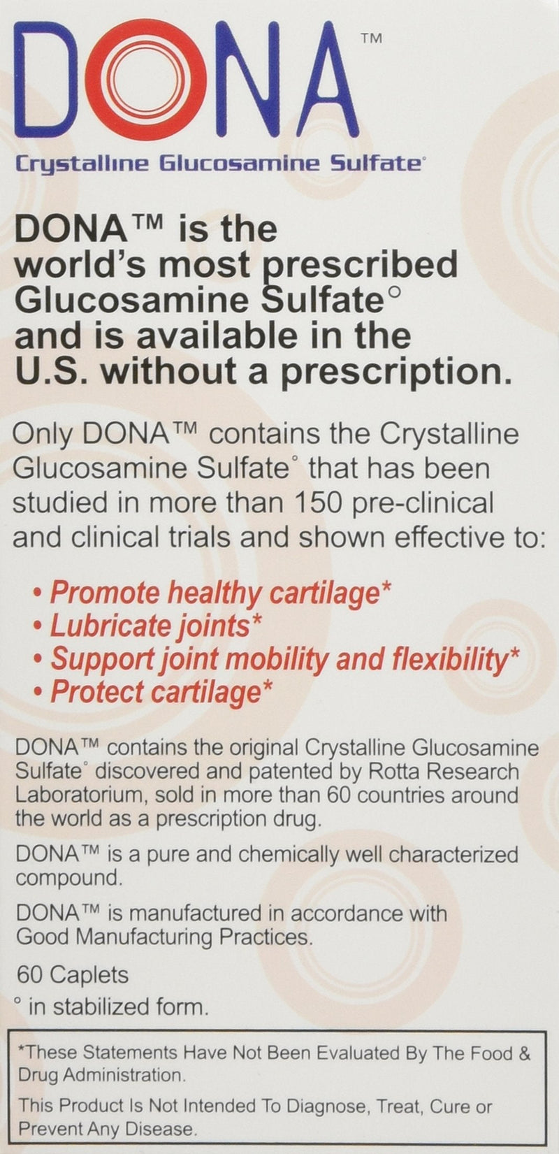 DONA Crystalline Glucosamine Sulfate 60 caplets [Health and Beauty] - NewNest Australia