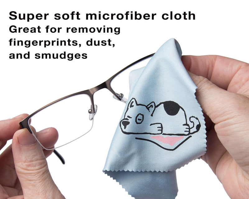 TreVee Microfiber Cleaning Cloth - Microfiber Cloth Fabric Cleaner for Polishing Lens, Eyeglasses, Phone, Computer Monitor, Laptop Screen - Cute Dog Design in Blue, Pink, Green, Yellow - 10-Pack, 6x6" - NewNest Australia